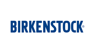 Birkenstock logo in bold blue text on a white background.