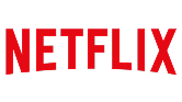 Netflix logo in bold red text on a black background.