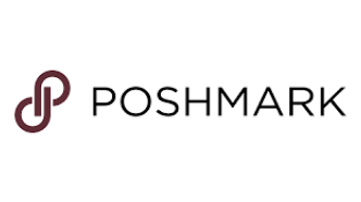 Poshmark logo featuring a stylized "P" icon and the brand name in bold text.