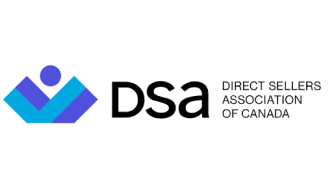 Logo of the Direct Sellers Association of Canada with a blue and purple abstract design next to the text "DSA Direct Sellers Association of Canada."