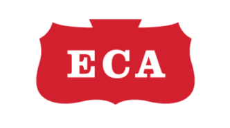 Red shield-shaped logo with white "ECA" text in the center.