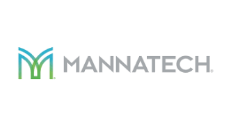 Mannatech logo with stylized green and blue "M" design.