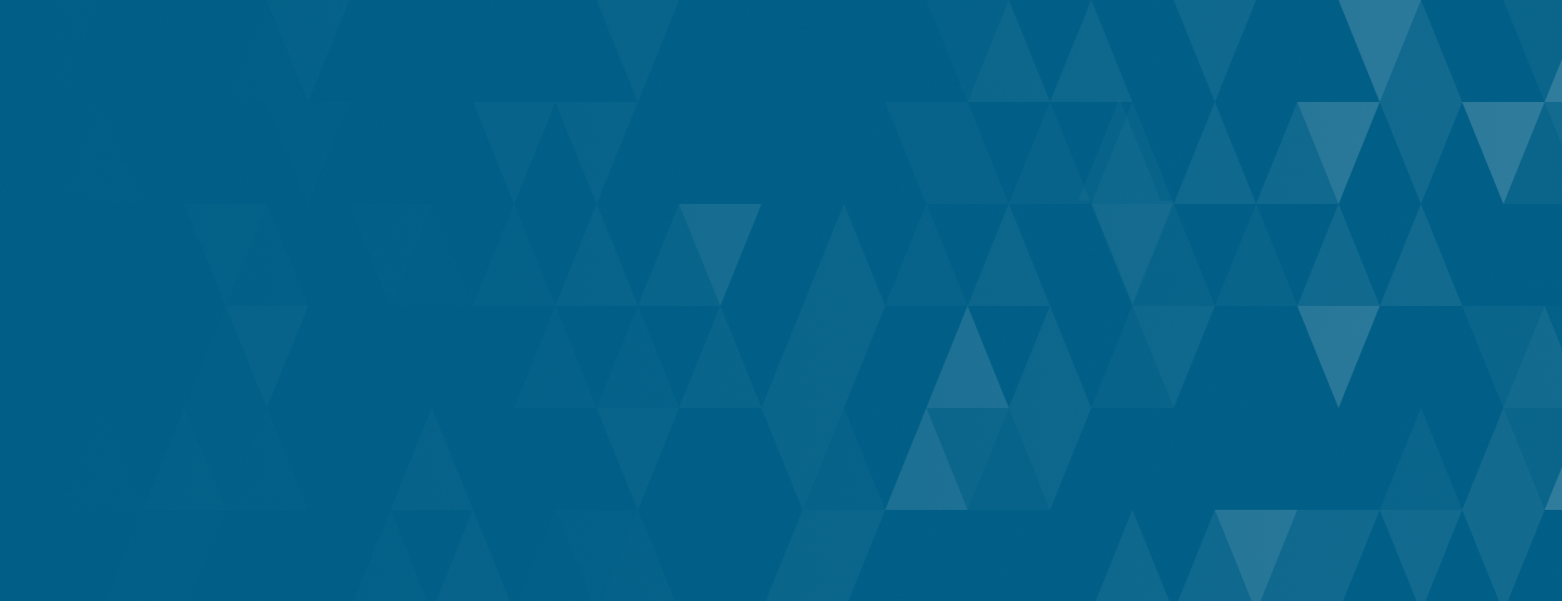 Blue background with a pattern of overlapping transparent triangles.