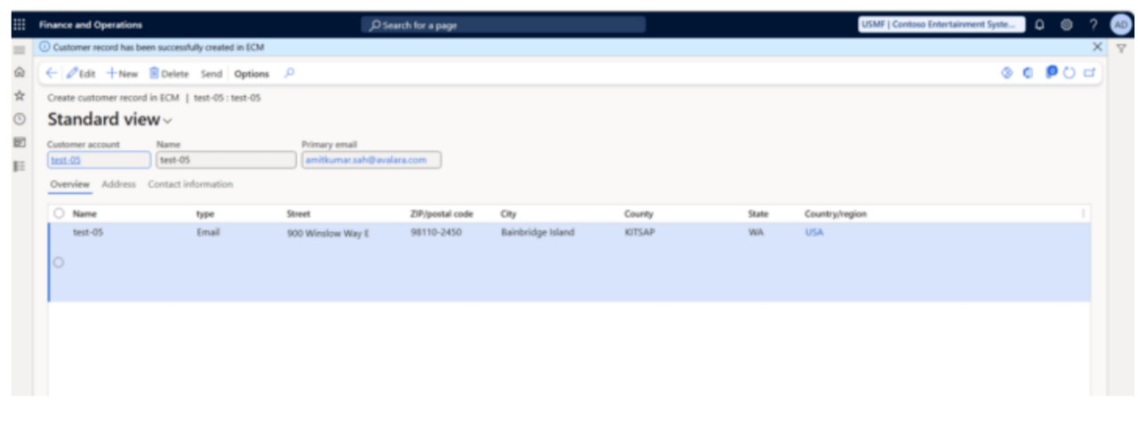 Microsoft Dynamics Finance Integration Page