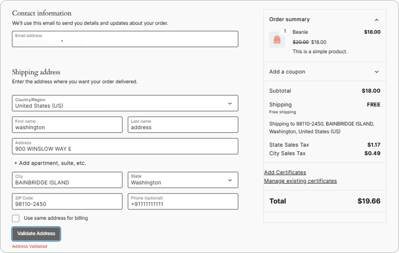 WooCommerce Calculate Tax